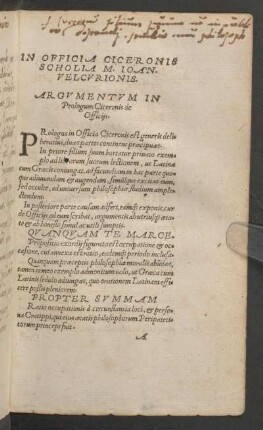 In Officia Ciceronis Scholia M. Ioan. Velcvrionis.