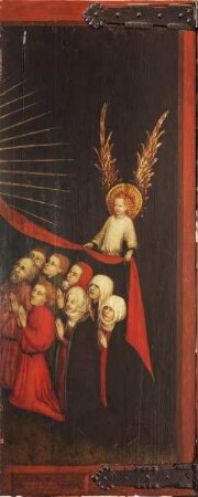 Marientod-Retabel — Schutzmantelmadonna mit Stiftern — Rechter Altarflügel - Stifter