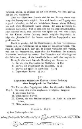 § 11. Allgemeine bizirkulare Kurven vierter Ordnung ohne Doppelpunkt im Endlichen