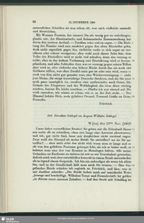 Dorothea von Schlegel an August Wilhelm von Schlegel, Wien, 15.11.1809