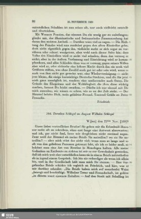 Dorothea von Schlegel an August Wilhelm von Schlegel, Wien, 15.11.1809