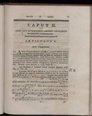 Caput II. Areis, sive superficiebus arcubus circulorum maximorum comprehensis.