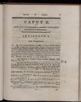 Caput II. Areis, sive superficiebus arcubus circulorum maximorum comprehensis.