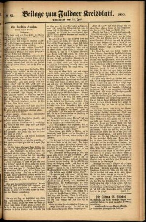 Zweite Ausgabe vom Samstag, den 21. Juli 1900.