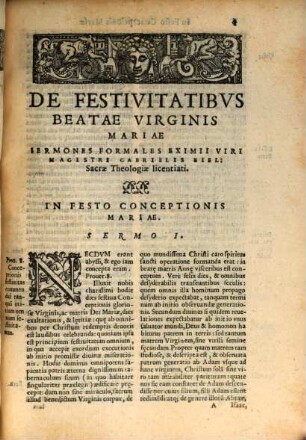 De Festis Divae Virginis Mariae, Varii, Atque Eruditi Sermones