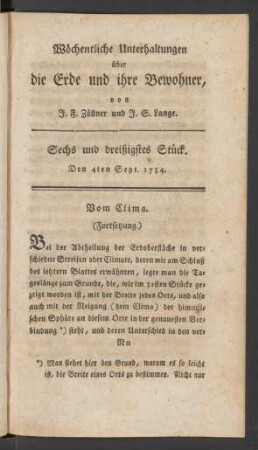 Sechs und dreißigstes Stück