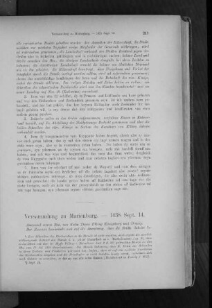 Versamlung zu Marienburg. - 1438 Sept.14.