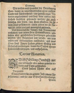 Tax der Notarien.