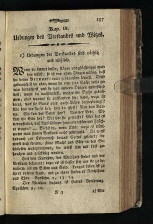 Kap. III.: Uebungen des Verstandes und Witzes
