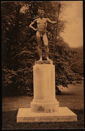 Leipzig. Bronzefigur "Der Wächter"