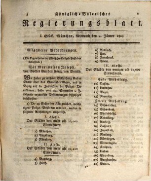Königlich-Baierisches Regierungsblatt, 1809