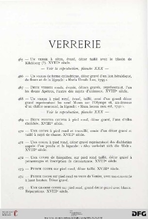 Verrerie (Nr. 465-492)