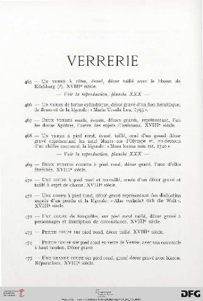 Verrerie (Nr. 465-492)
