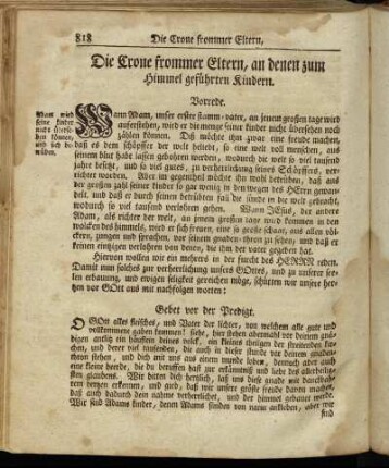 Die Crone frommer Eltern, an denen zum Himmel geführten Kindern.