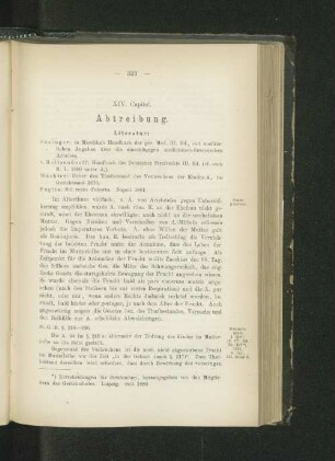 XIV. Capitel. Abtreibung.
