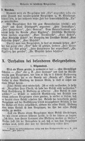 X. Verahalten bei besonderen Gelegenheiten