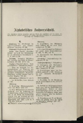 Alphabetisches Sachverzeichniß