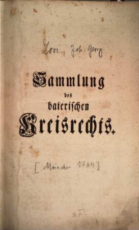 Sammlung des baierischen Kreisrechts