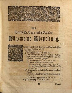 Kurtze Erklärung des Briefs Pauli an die Galater