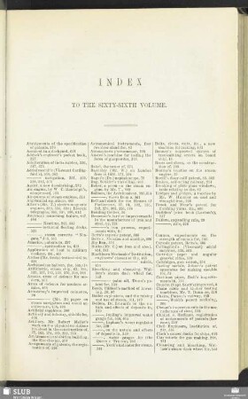 Index to the sixty-sixth volume