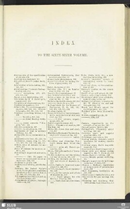 Index to the sixty-sixth volume