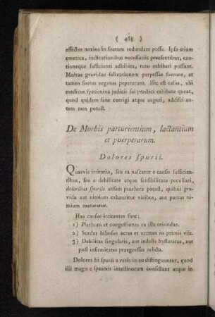 De Morbis parturientium , lactantium et puerperarum.