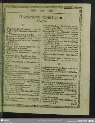 Register der denckwürdigsten Sachen