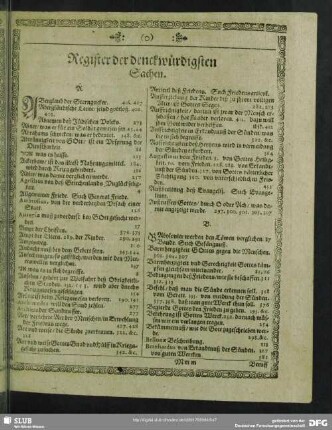 Register der denckwürdigsten Sachen
