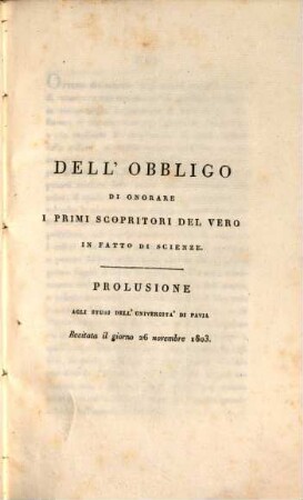 Prolusioni agli studj dell'università di Pavia per l'anno 1804