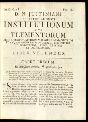 Caput Primum. De divisione rerum, & qualitate