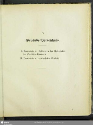 D. Gebäude-Verzeichnis
