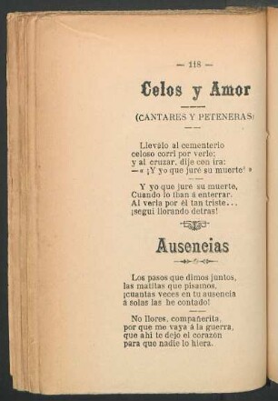 Celos y amor : (Cantares y peteneras)