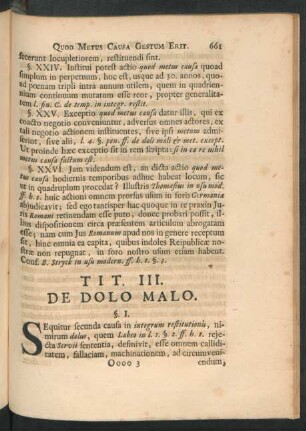 Tit. III. De Dolo Malo