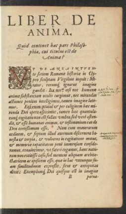 Liber De Anima.