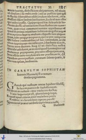 In Garrulum Sophistam Ioannis Muermellij Ruræmundensis epigramma