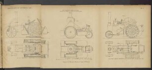 Taf. 4. Dampf Fuhrwerk auf gewöhnlichen Wegen. Maschinen zum Transport von Stückgütern & schweren Lasten.