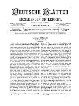 Lessings Pädagogik : (Fortsetzung)