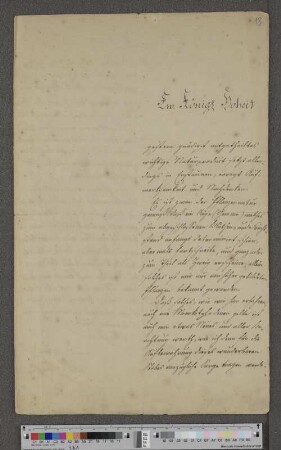 Brief an "Königliche Hoheit"