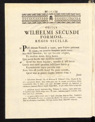 6-7, Obitus Wilhelmi Secundi Formosi, Regis Siciliae