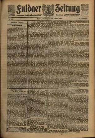 Zweite Ausgabe vom Samstag, den 23. Oktober 1909.