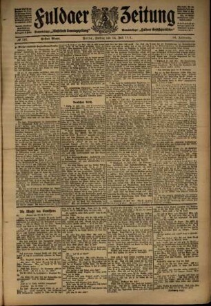 Erste Ausgabe vom Freitag, den 14. Juli 1911.