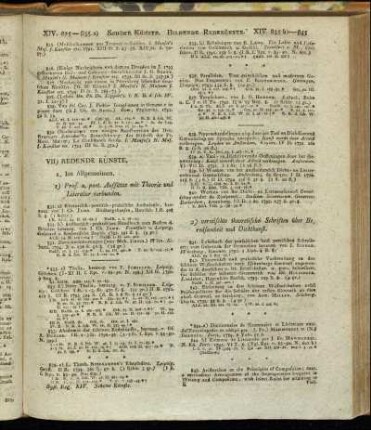 VII) Redende Künste