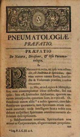 Joannis Clerici Opera Philosophica : In IV Tomos Digesta, Tomvs II. Pnevmatologia : Cvi Svbjecta Est Thomæ Stanleii Historia Philosophiæ Orientalis
