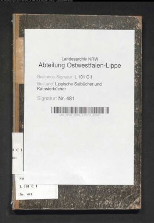 Namensregister zum Salbuch der Stadt Barntrup von 1854 (Duplikat)