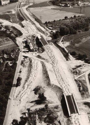 Luftbildaufnahmen von Karlsruhe. Beiertheim/Bulach - Brückenbau für den Autobahnzubringer Süd