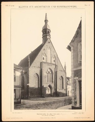 Heilig Geist-Kirche, Stralsund: Ansicht (aus: Blätter für Architektur und Kunsthandwerk, 8. Jg., 1895, Tafel 67)
