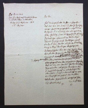 Schreiben über die Sendungen des Banquiers Carl v. Ludwig