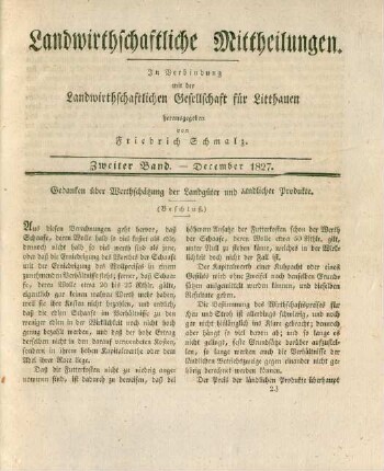 Zweiter Band. - December 1827.