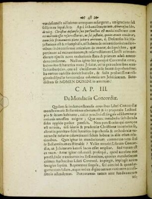Cap. III. De Mendaciis Concordiæ.