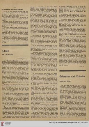 Gelesenes und Erlebtes : Glaube und Heimat